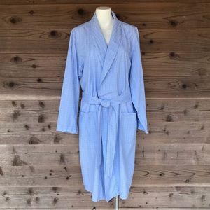 Brooks Brothers 1818 Blue Plaid 100% Cotton Robe Size Medium